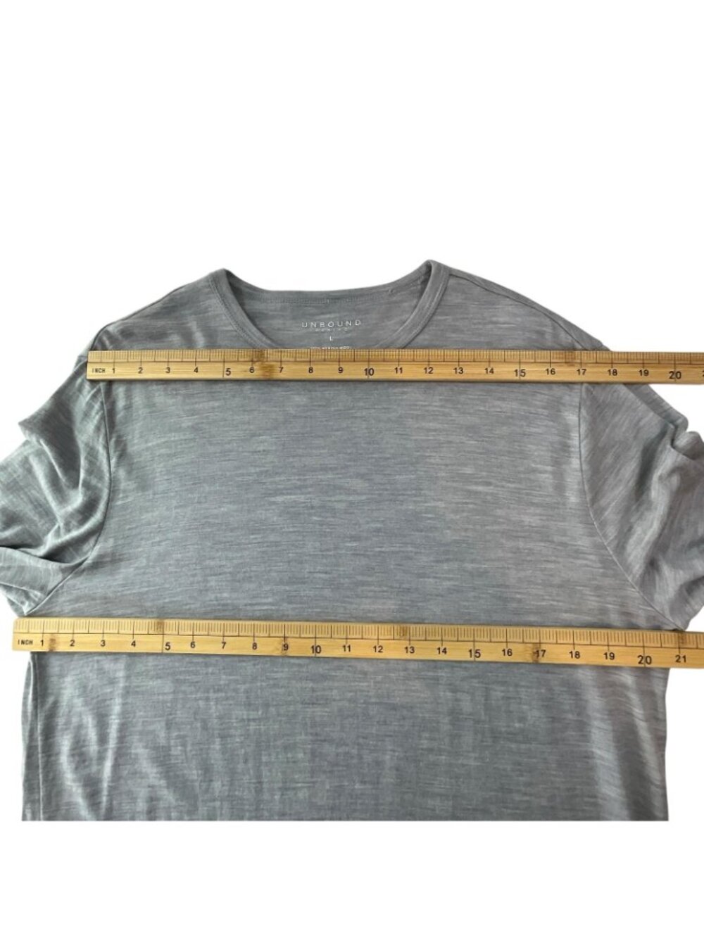 Unbound Merino Long Sleeve Shirt Mens Large Gray 100% Merino Wool Tagless - Picture 7 of 11